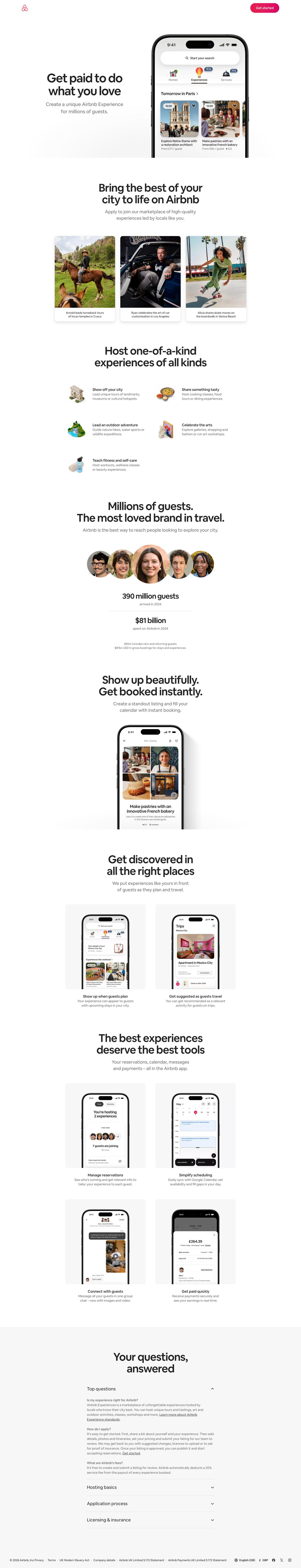 Airbnb — Host an experience