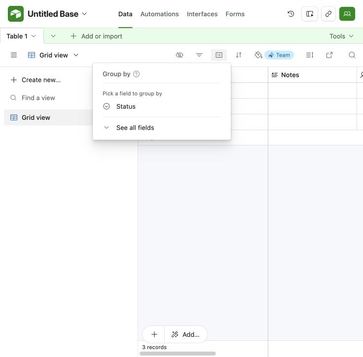 Airtable — Group records