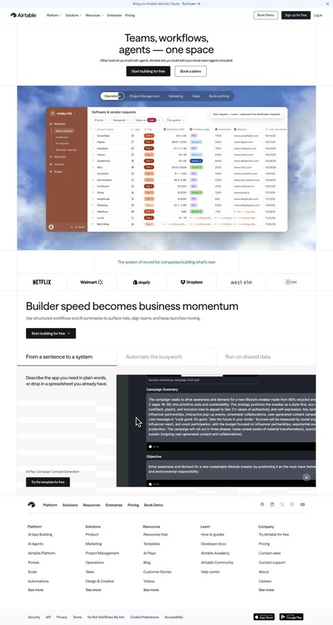 Airtable Homepage