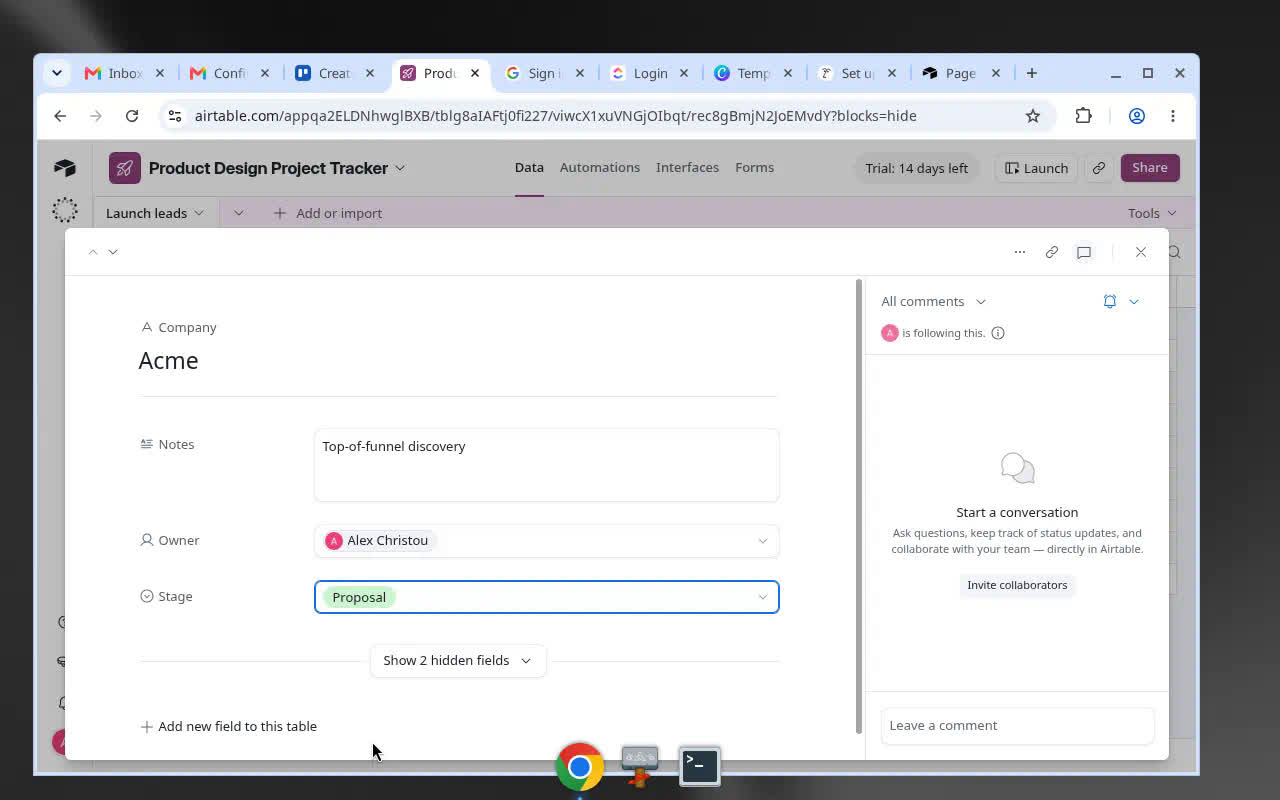 Airtable — Stage changed