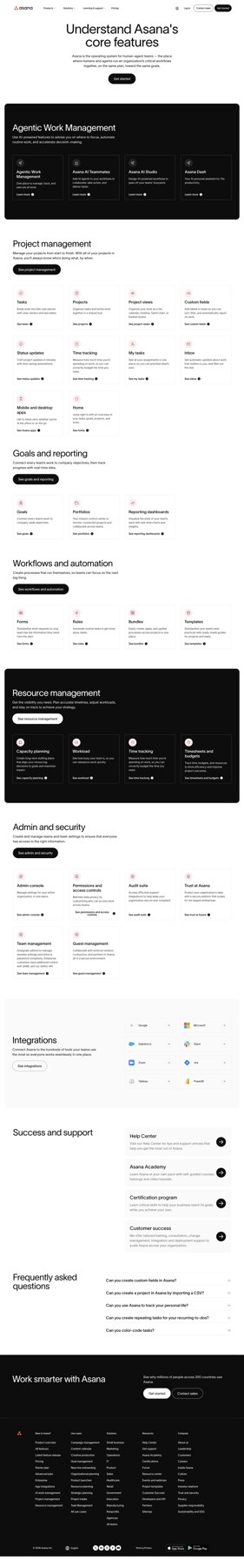 Asana Core features