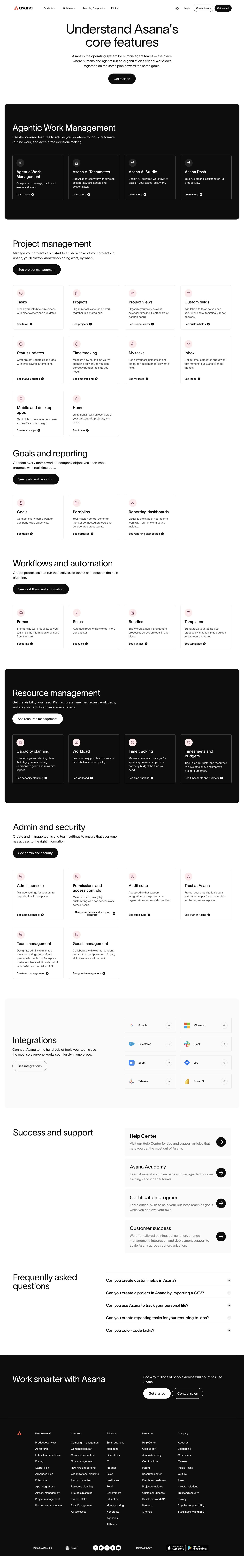 Asana — Core features