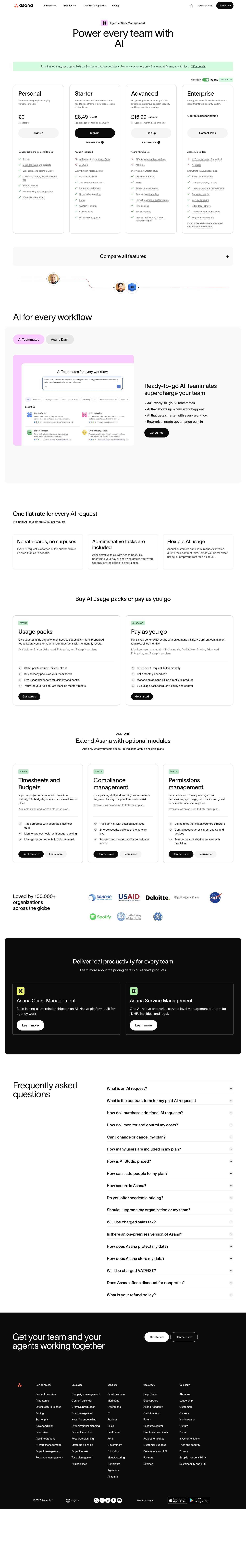 Asana — Pricing