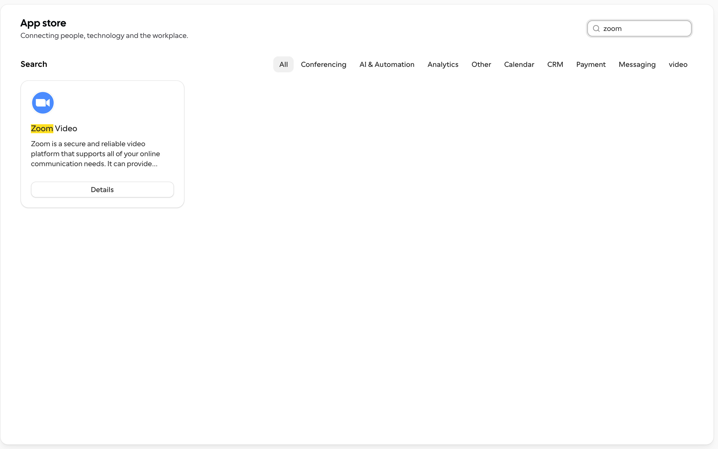 Cal.com App Store search