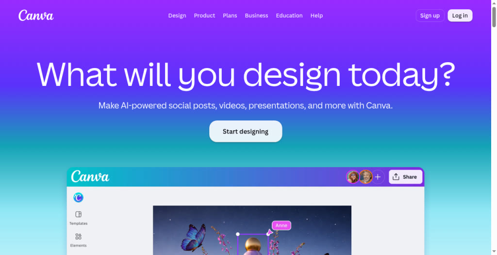 Canva — Homepage