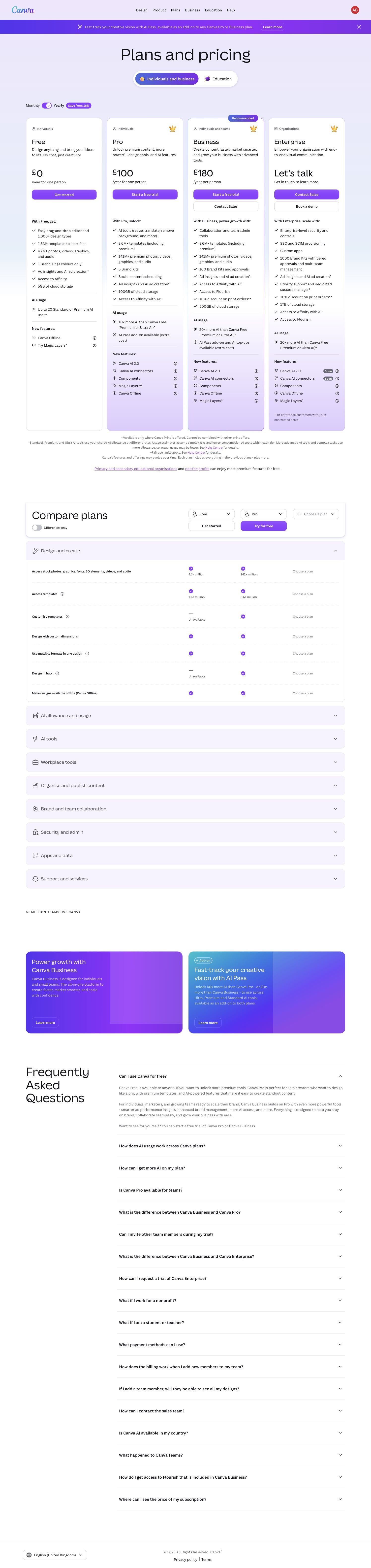 Canva — Pricing