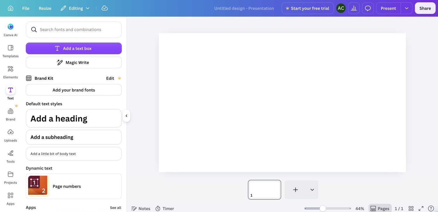 Canva Text tools