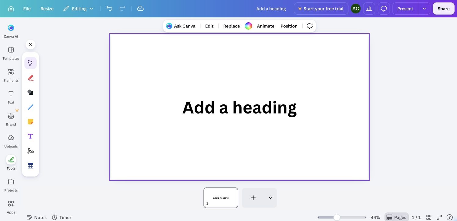 Canva Canvas tools