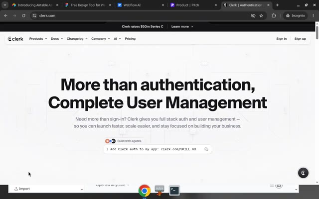Clerk User management showcase