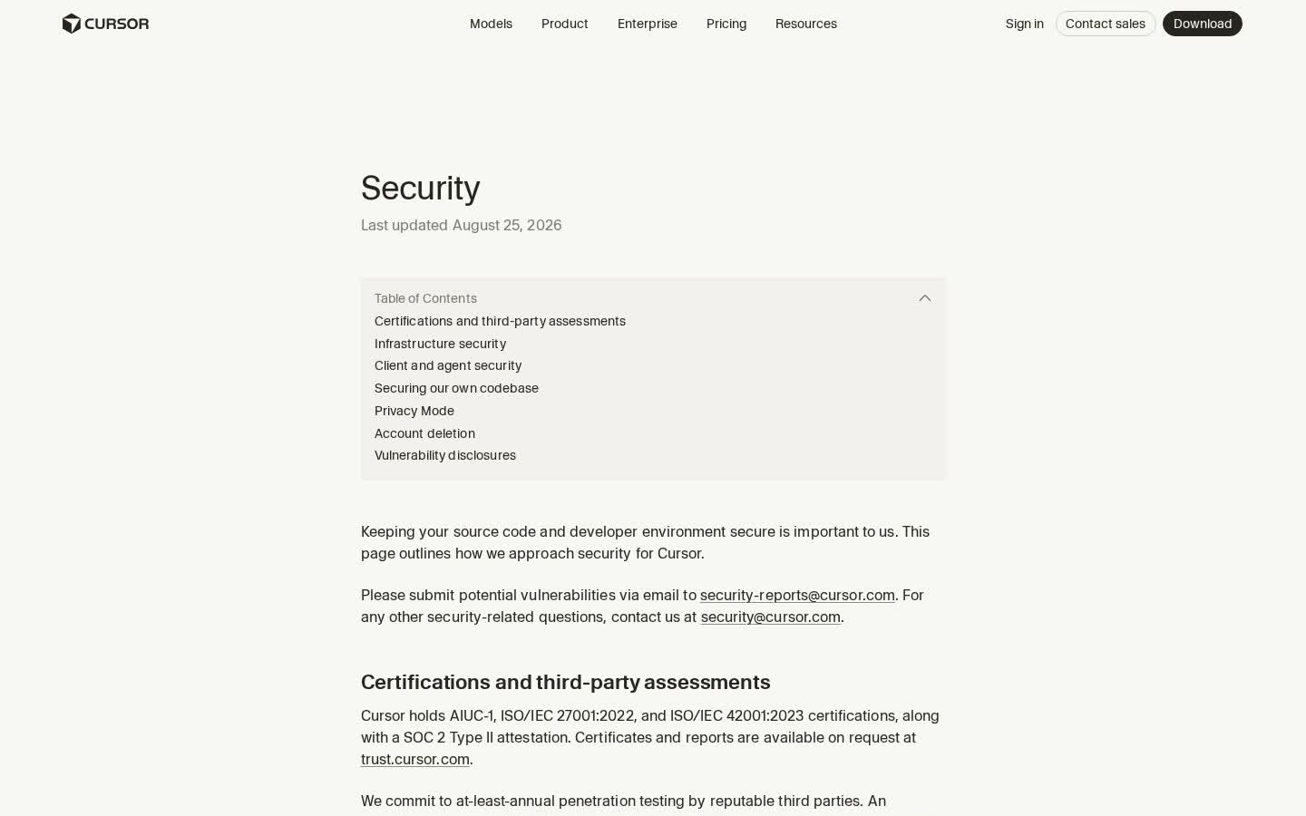 Cursor Security
