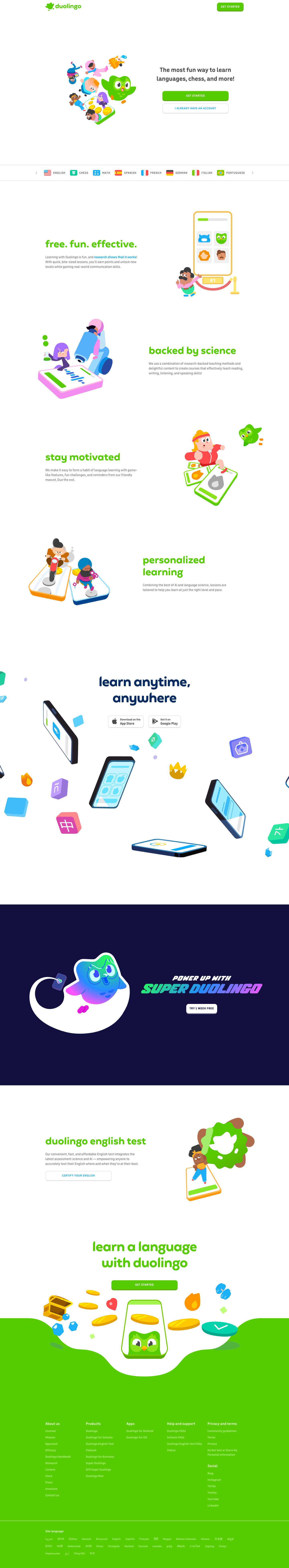 Duolingo — Homepage