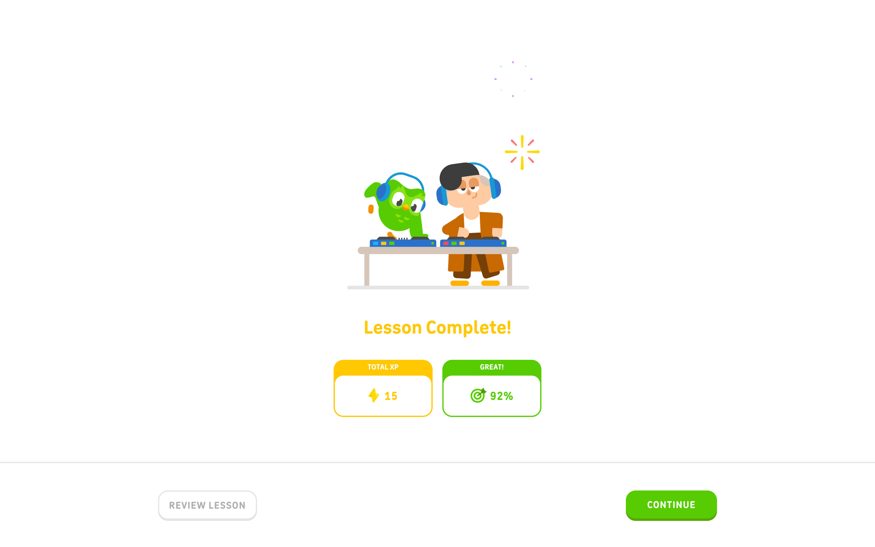Duolingo Lesson complete