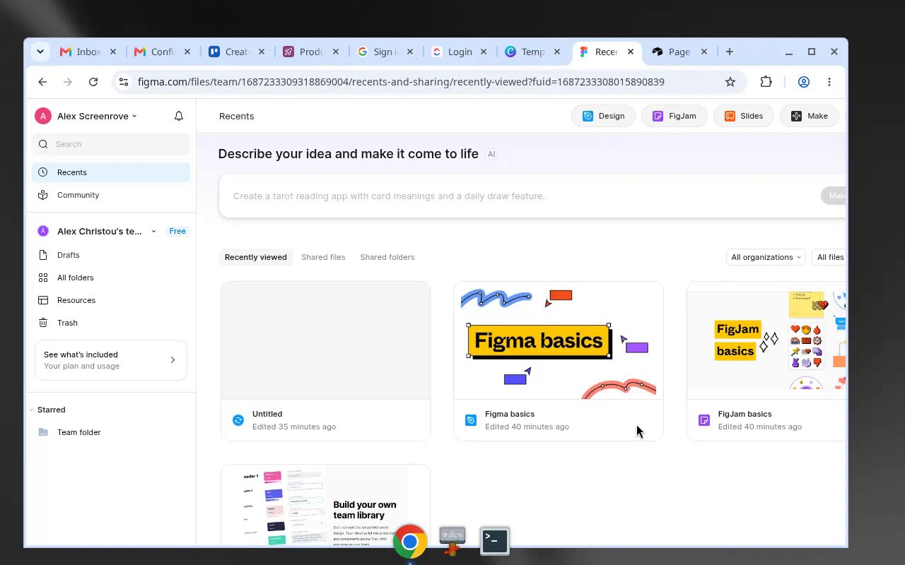 Figma Recents home