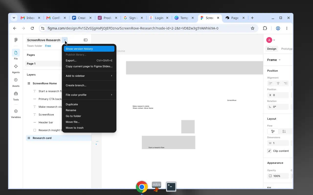 Figma File options menu