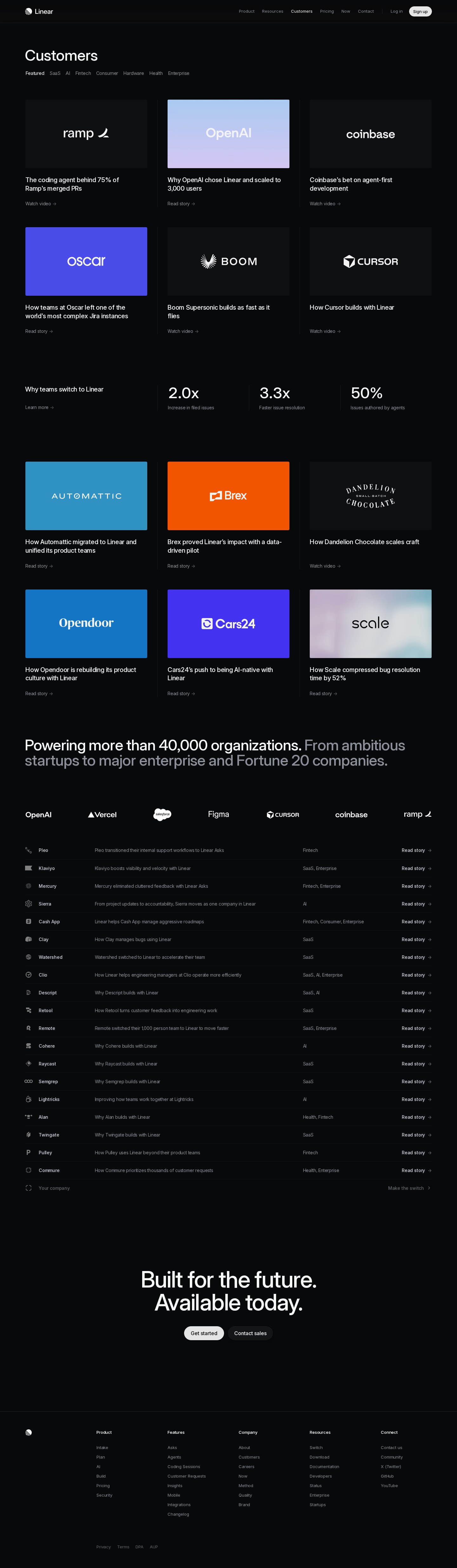 Linear — Customers