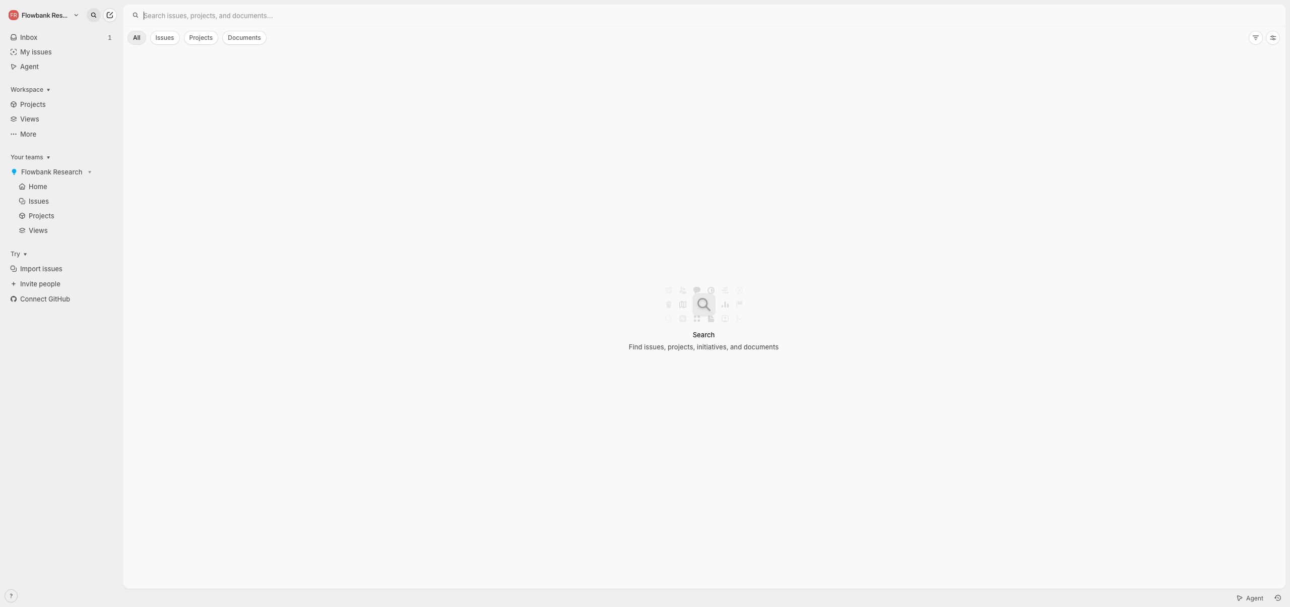 Linear Workspace search
