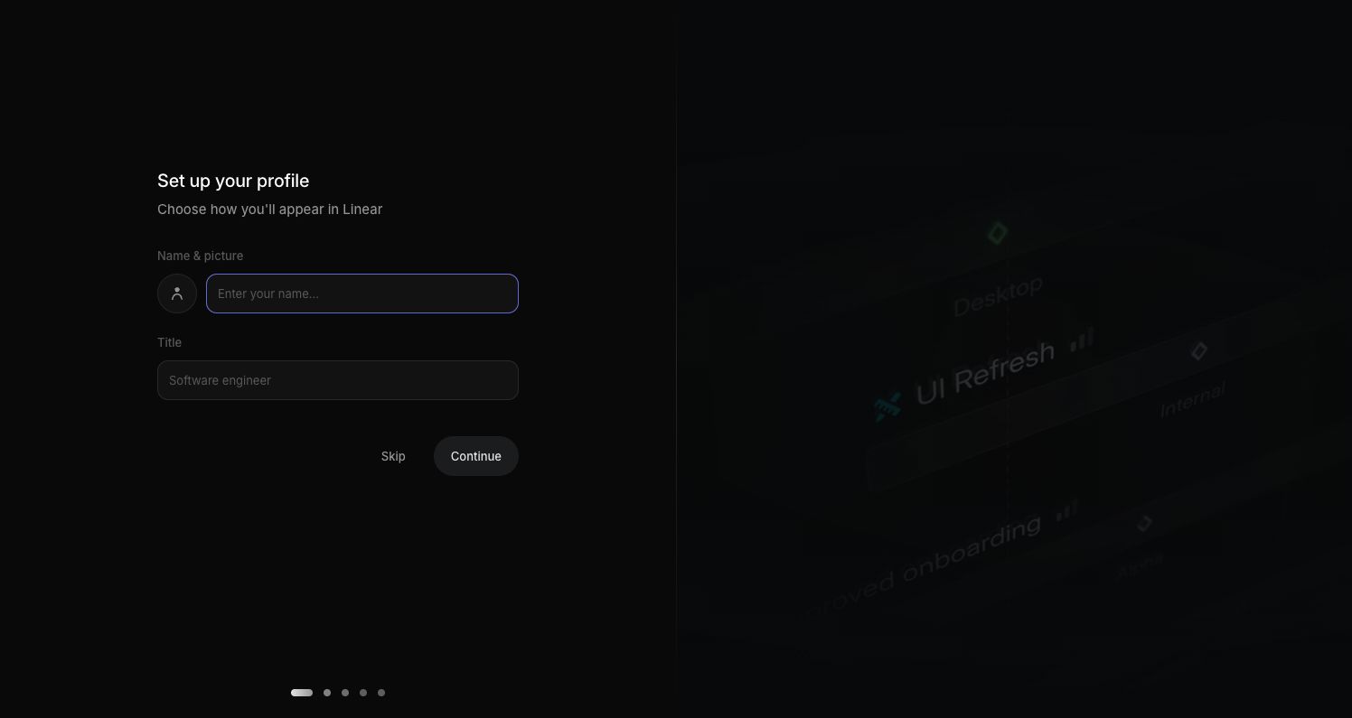 Linear — Set up your profile