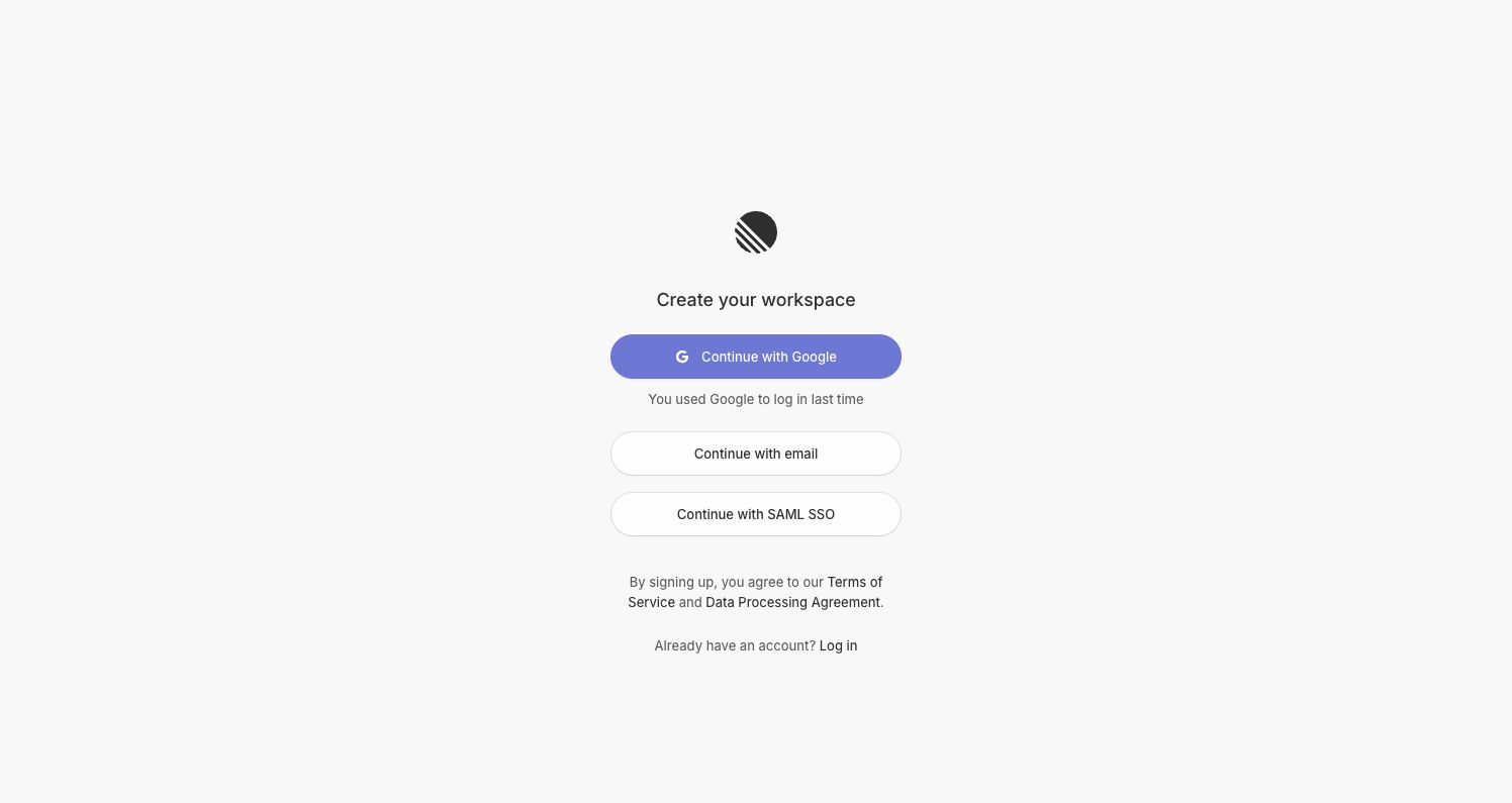Linear — Choose a sign-up method