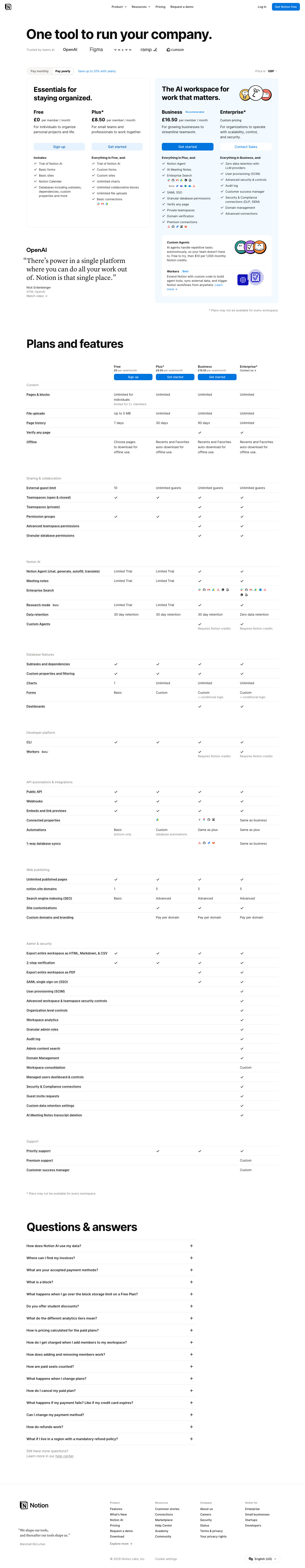 Notion — Pricing
