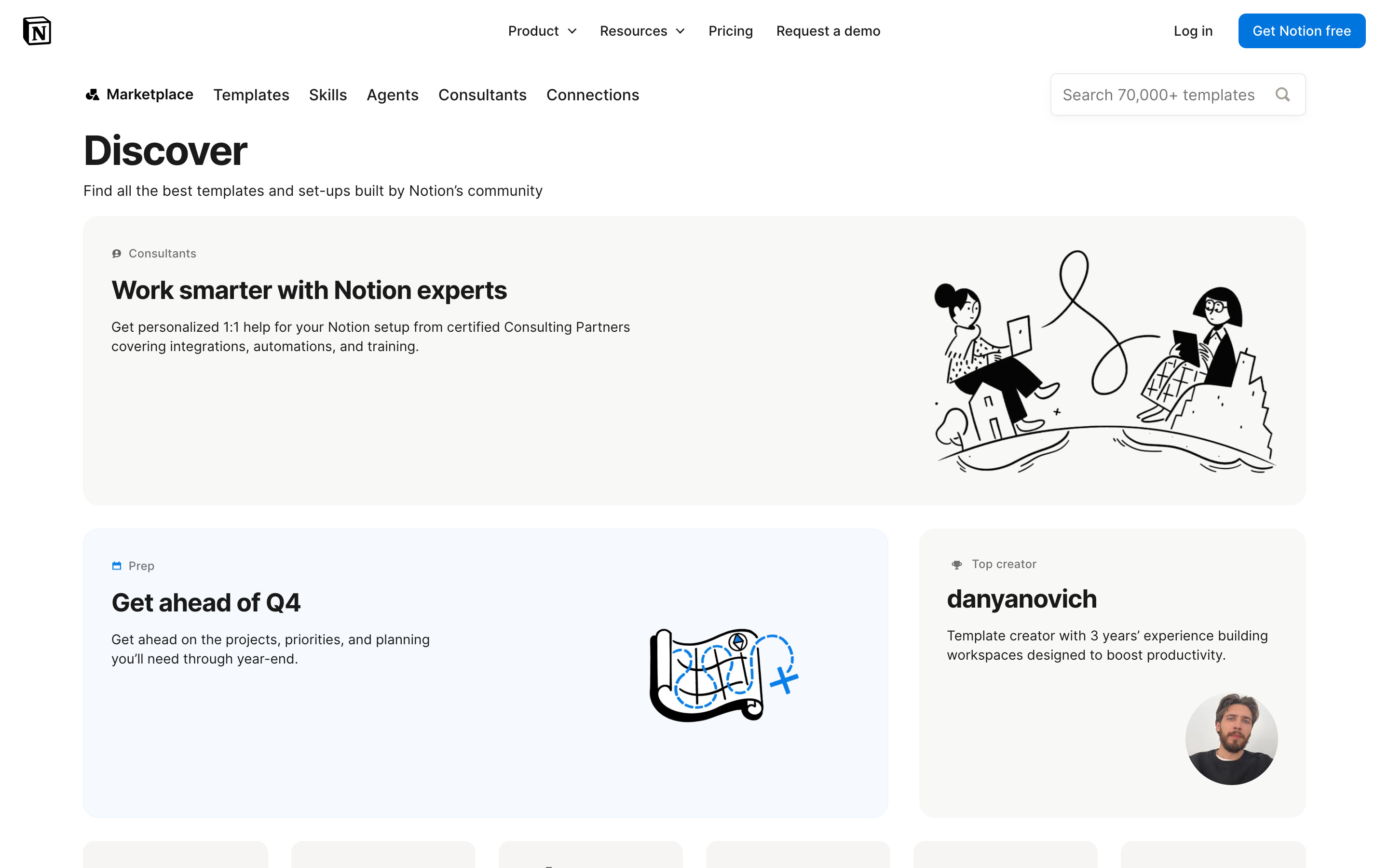 Notion — Template marketplace home