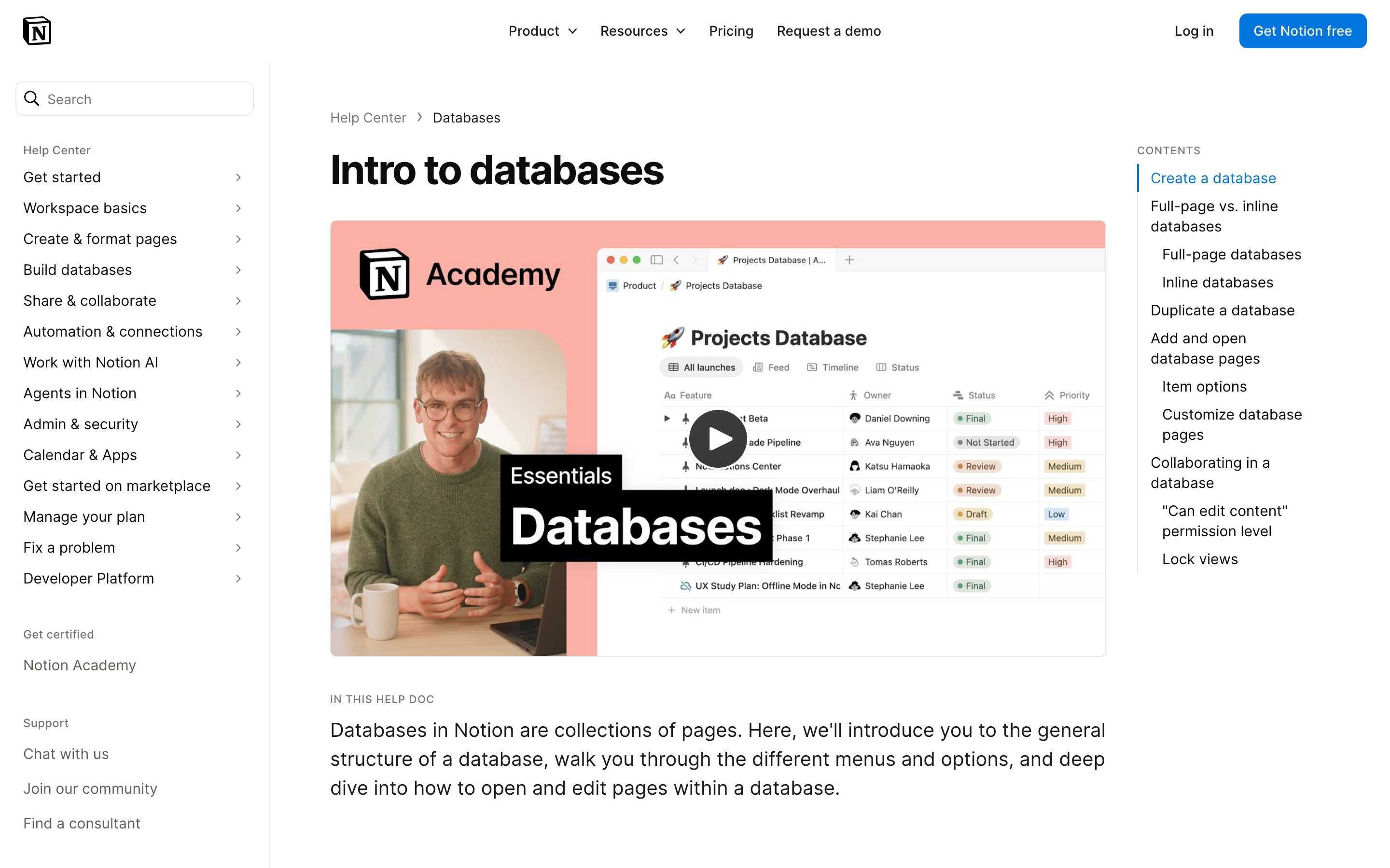 Notion Help article