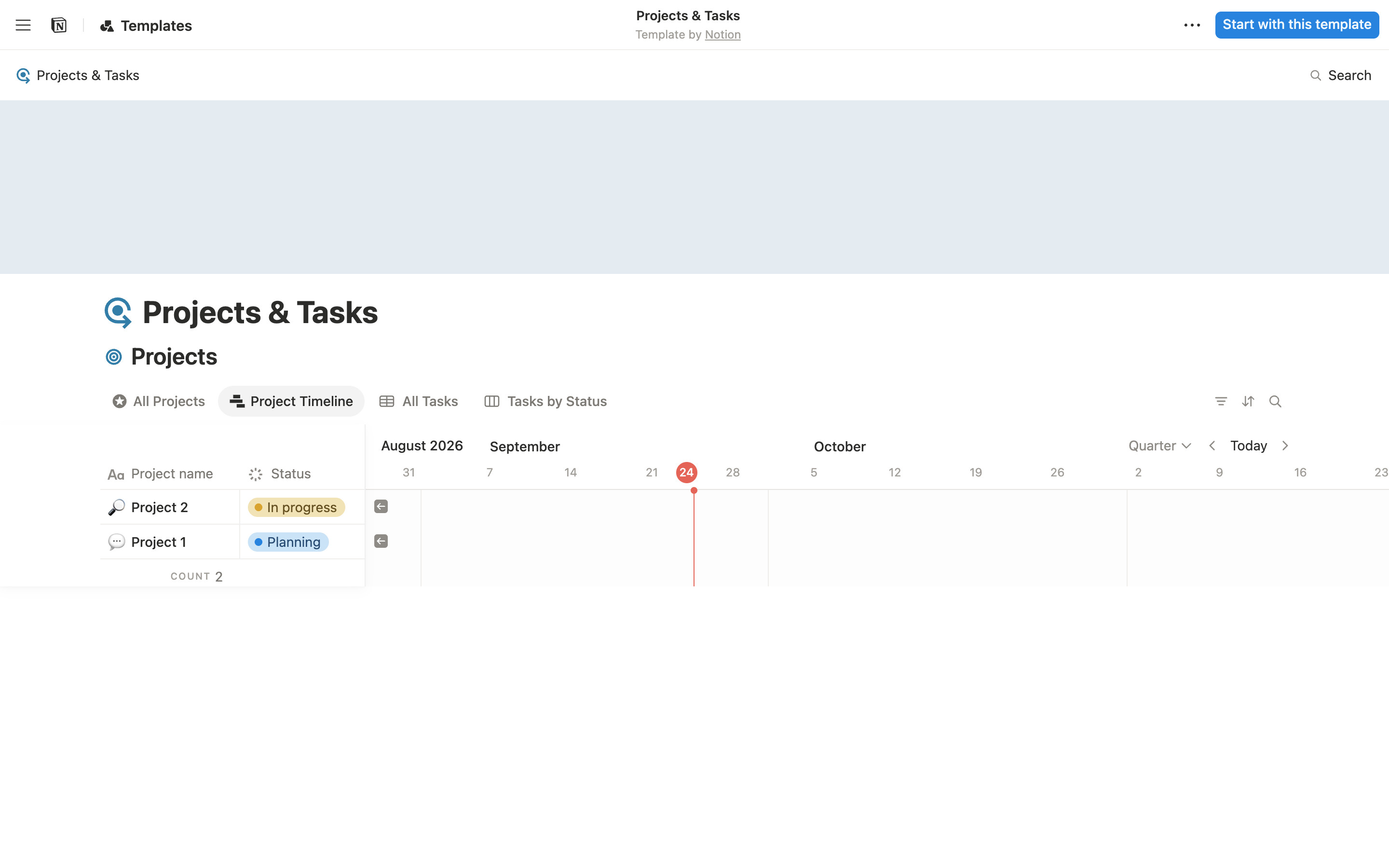 Notion Timeline view