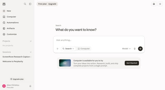 Perplexity Homepage