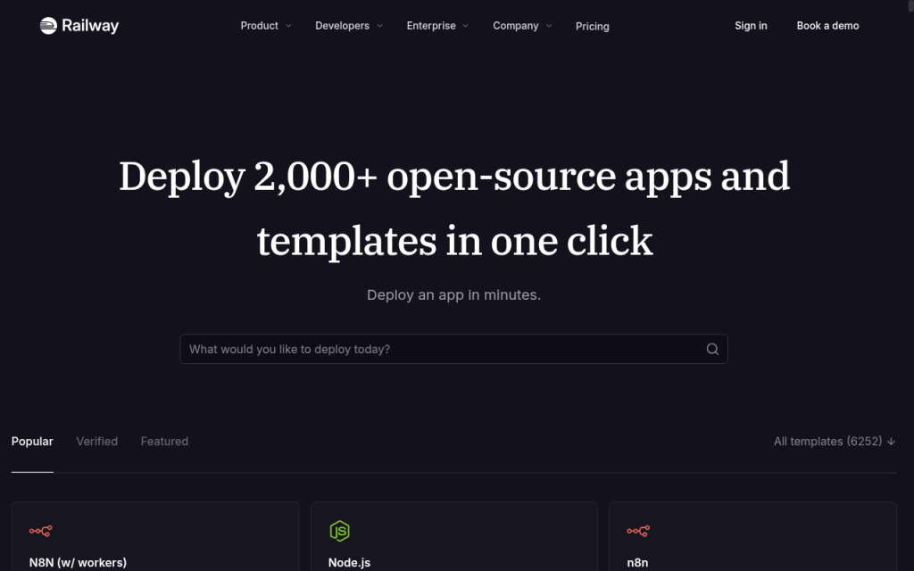 Railway — Public templates / deploy