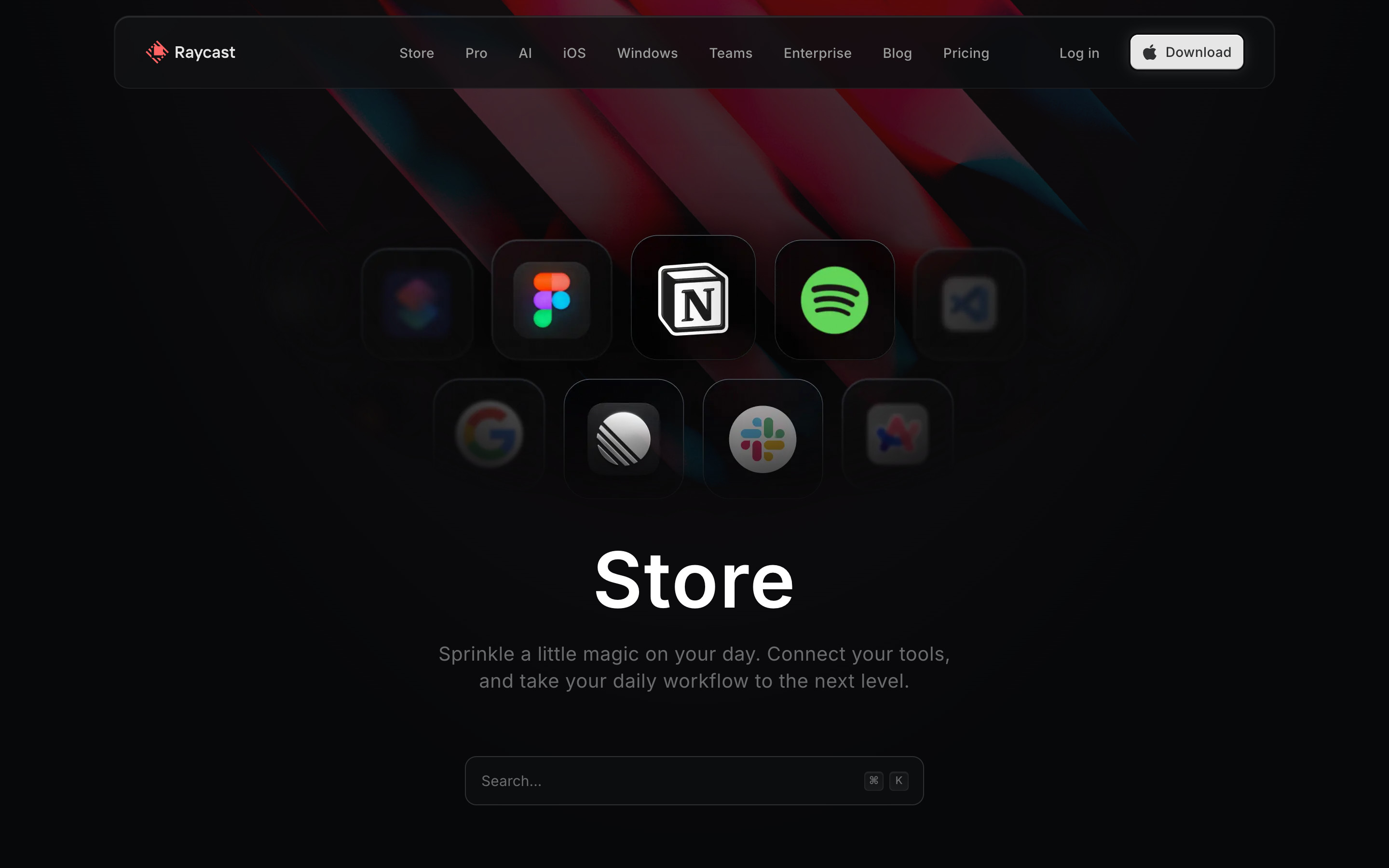 Raycast — Store landing