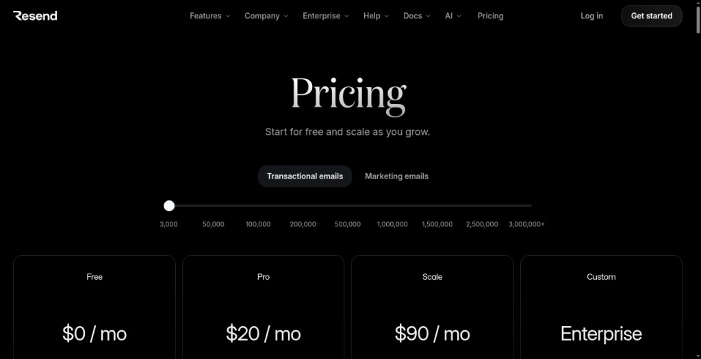 Resend — Pricing