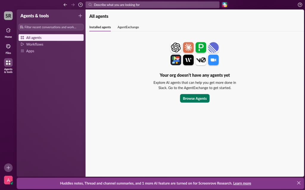 Slack Agents & tools