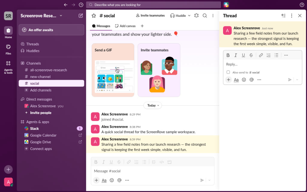 Slack Channel thread
