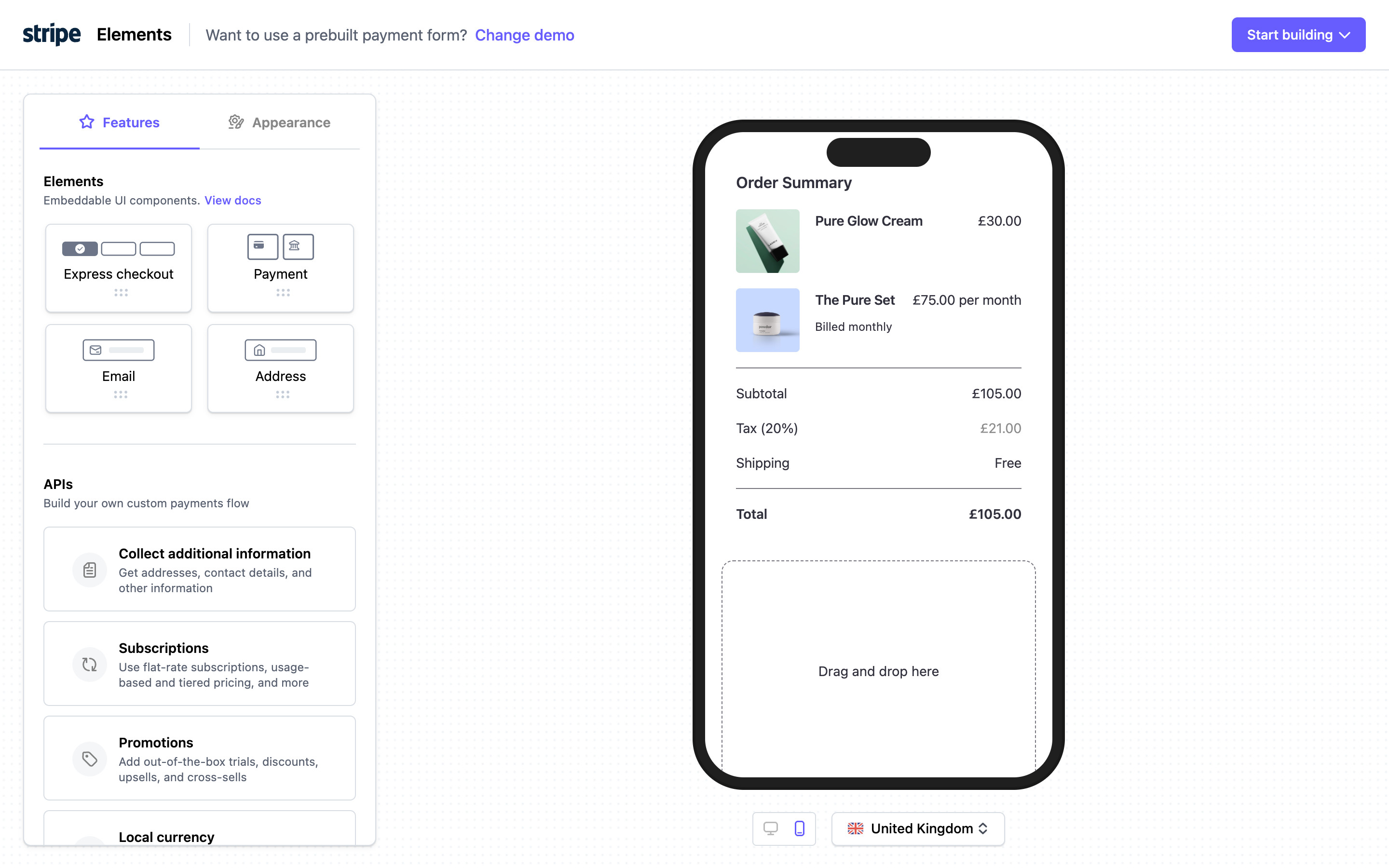 Stripe — Elements demo