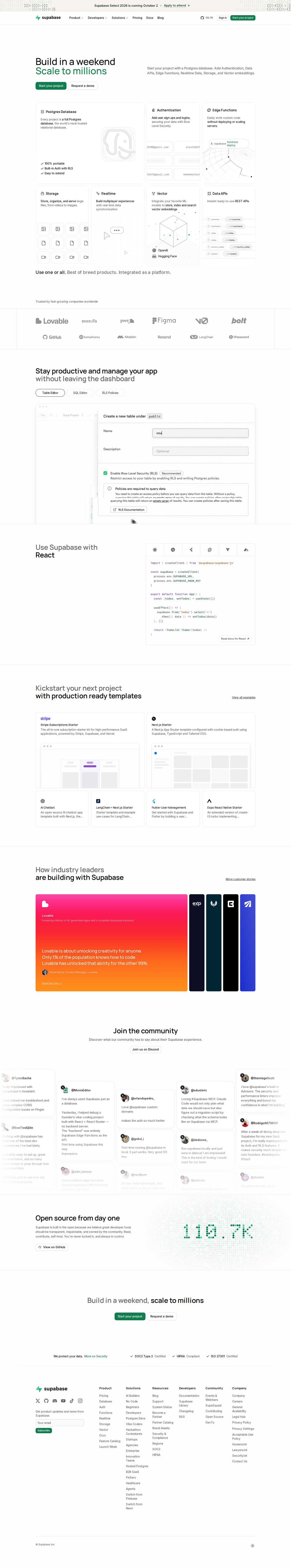 Supabase — Homepage