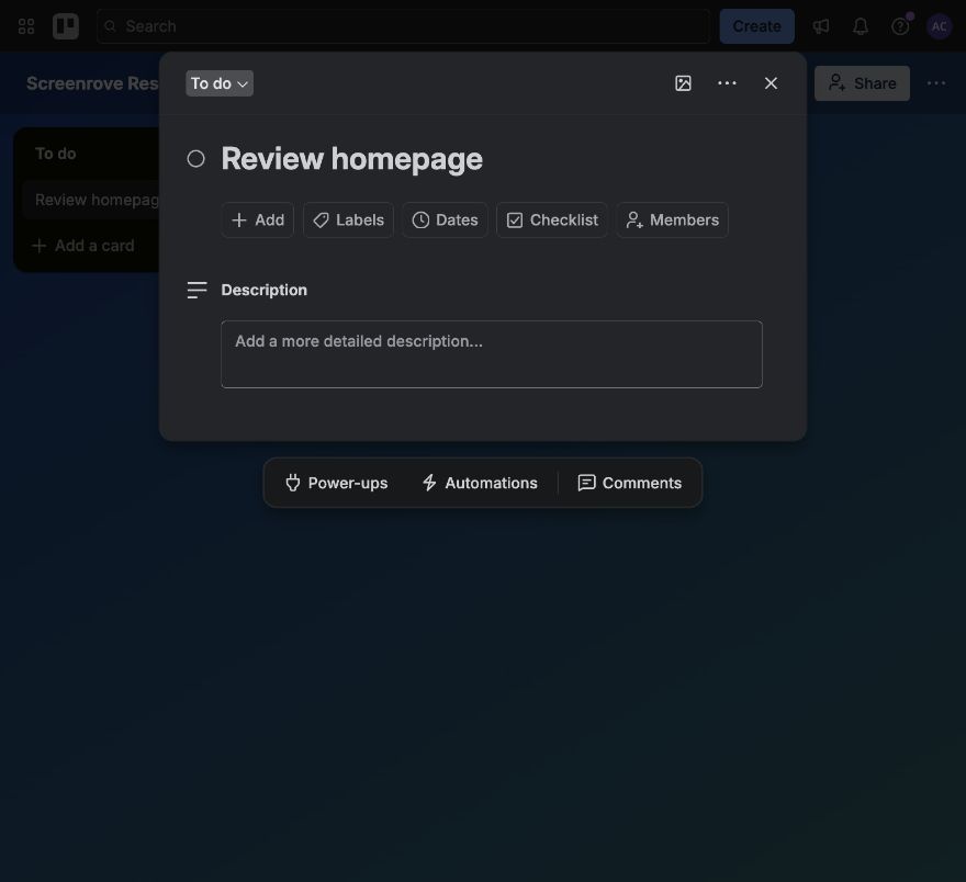 Trello — Card details