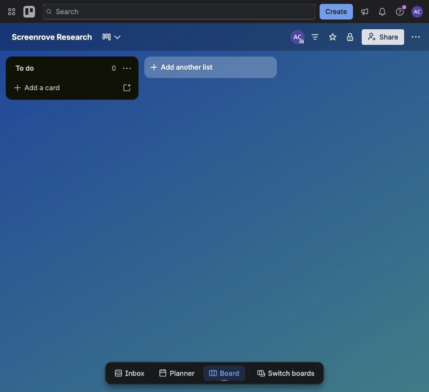 Trello — First list