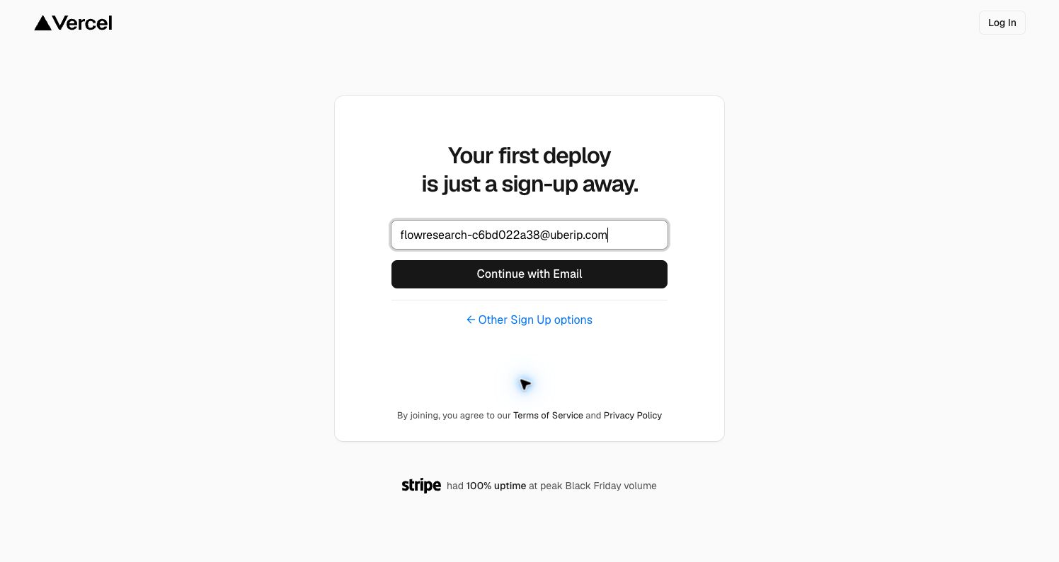 Vercel — Enter work email