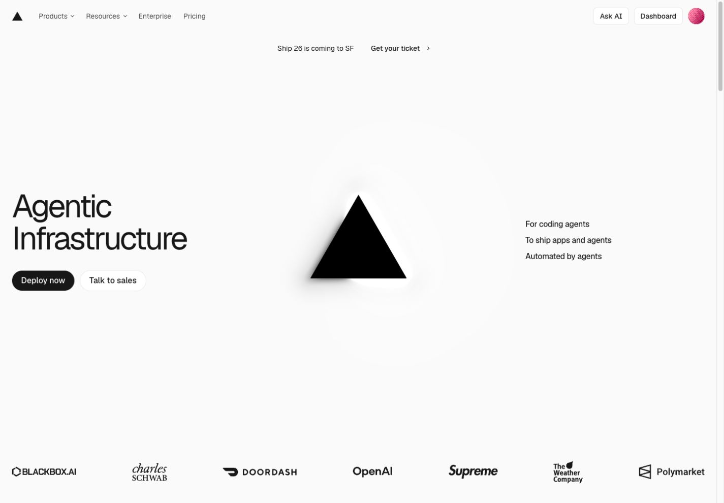 Vercel Homepage