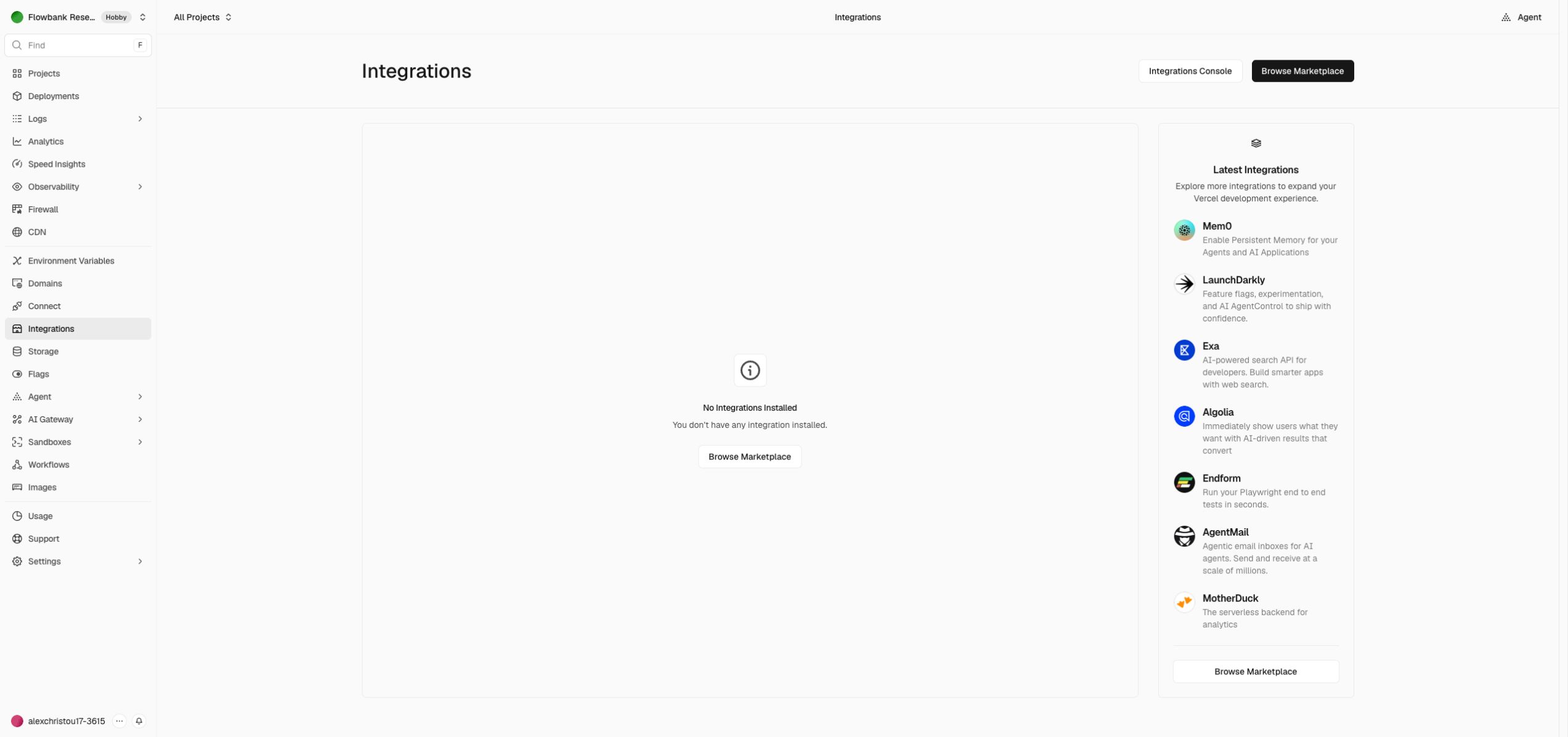 Vercel — Integrations